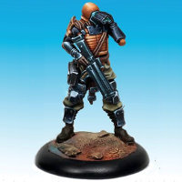 Futuristic warrior in 1/50 scale - Controller #2 for the Dark Age wargame from CoolMiniOrNot, 2016 - Miniature figure review