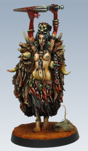 Humanoid warrior in 1/50 scale - Um'Gra Shaman for the Um'Gra Tribe for HATE board game from CoolMiniOrNot, 2019 - Miniature figure review