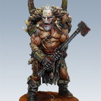 Giant humanoid warrior in 1/50 scale - Um'Kator Prince for the Um'Kator Tribe for HATE board game from CoolMiniOrNot, 2019 - Miniature figure review