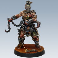 Humanoid warrior in 1/50 scale - Um'Kator Youngblood for the Um'Kator Tribe for HATE board game from CoolMiniOrNot, 2019 - Miniature figure review