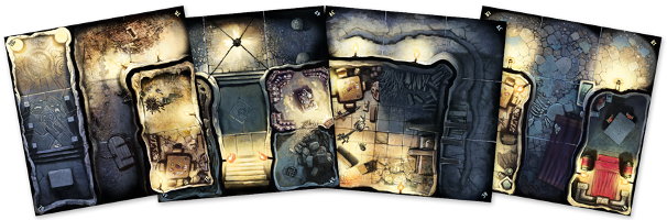 Fantasy dungeon game tile kit in 1/50 scale - Massive Darkness Base Set game tiles for Massive Darkness from CMON, 2017 - Miniature scenery review