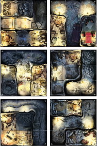 Fantasy dungeon game tile kit in 1/50 scale - Massive Darkness Base Set game tiles for Massive Darkness from CMON, 2017 - Miniature scenery review