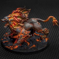 Giant canid in 1/50 scale - Hellhound for Massive Darkness from CoolMiniOrNot, 2017 - Miniature creature review