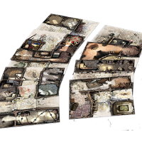 Medieval urban game tile kit in 1/50 scale - Zombicide: Black Plage Base Set tiles for Zombicide: Black Plague from CMON - Miniature scenery review