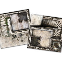 Medieval tower game tile kit in 1/50 scale - Wulfsburg game tiles for Zombicide: Black Plague from CMON, 2016 - Miniature scenery review
