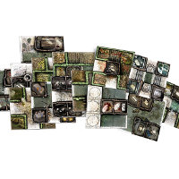 Medieval urban & rural game tile kit in 1/50 scale - Zombicide: Green Horde Base Set game tiles for Zombicide: Green Horde from CMON, 2018 - Miniature scenery review