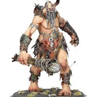 Giant warrior with club in 1/56 scale - Warstomper Mega-Gargant for Sons of Behemat of Warhammer: Age of Sigmar from Games Workshop, 2020 - Miniature figure review