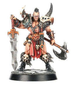 Warrior with broadsword and axe (Darkoath Chieftain #1 for Warhammer Quest) from Games Workshop - Miniature figure