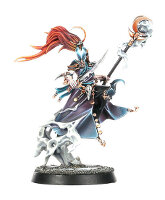 Flying magic-user with sword and staff (Mistweaver Saih for Warhammer Quest) from Games Workshop - Miniature figure