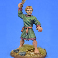 Warrior with sling in 1/56 scale - Saxon Ceorl with Sling #1 for the Saxons of Saga: Aetius & Arthur from Gripping Beast - Miniature figure review