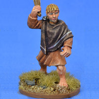Warrior with sling in 1/56 scale - Saxon Ceorl with Sling #2 for the Saxons of Saga: Aetius & Arthur from Gripping Beast - Miniature figure review