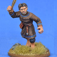 Warrior with sling in 1/56 scale - Saxon Ceorl with Sling #3 for the Saxons of Saga: Aetius & Arthur from Gripping Beast - Miniature figure review