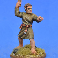 Warrior with sling in 1/56 scale - Saxon Ceorl with Sling #4 for the Saxons of Saga: Aetius & Arthur from Gripping Beast - Miniature figure review