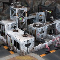 Futuristic scenery system in 1/56 scale (Battlezones for Deadzone) from Mantic Games - Miniature scenery review