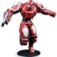 Futuristic humanoid warrior in 1/56 scale - Draconis All-Stars Striker #2 for DreadBall from Mantic Games, 2018