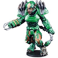 Futuristic humanoid warrior in 1/56 scale - Ninth Moon Tree Sharks Captain (Striker): Na'Haut for DreadBall from Mantic Games, 2018