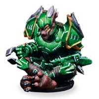Futuristic humanoid warrior in 1/56 scale - Ninth Moon Tree Sharks Prone player for DreadBall from Mantic Games, 2018