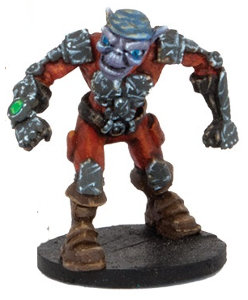 Small futuristic humanoid warrior in 1/56 scale - Zee Buccaneer #2 for DreadBall from Mantic Games, 2014