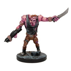 Humanoid with gun and knife in 1/56 scale (Plague Gen 3 Mutant #3 for Warpath) from Mantic Games - Miniature figure review