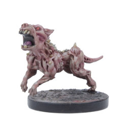 Diseased dog in 1/56 scale (Plague Hound #3 for Warpath) from Mantic Games - Miniature creature review