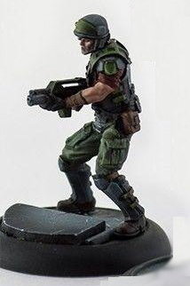 Futuristic soldier (USCM Marine #1 for Alien vs Predator: The Hunt Begins) from Prodos Games - Miniature figure