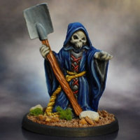 Humanoid skeleton with square shovel (Mr. Bones) from Reaper Miniatures - Miniature figure review