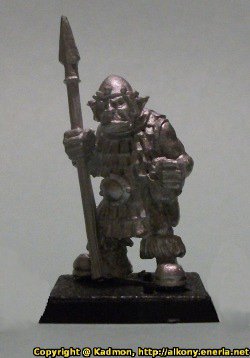 Humanoid warrior with spear in 1/56 scale - Orc with Spear #2 from Renegade Miniatures - Miniature figure review