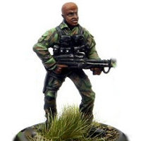 Modern soldier with machine gun - Dogs of War #4 from Rogue Miniatures