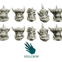 Armoured Orcs Heads set from Spellcrow, 2012