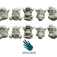 Orks Heads in Gas Masks set from Spellcrow, 2012