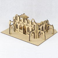 Ruin of gothic building in 1/56 scale - Gothic City Ruin E from Terrains4Games