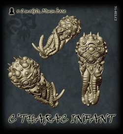 Floating tentacled creature in 1/56 scale - C’tharac Infant for Relics from Tor Gaming - Miniature creature review