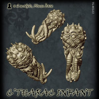 Floating tentacled creature in 1/56 scale - C’tharac Infant for Relics from Tor Gaming - Miniature creature review