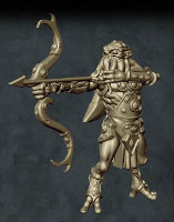 Humanoid with tentacled face with bow in 1/56 scale (C’thunian Hunter #2 for Relics) from Tor Gaming - Miniature figure review