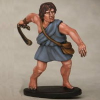 Warrior with sling in 1/56 scale - Greek Slinger build #5 for Warriors of Antiquity from Victrix - Miniature figure review
