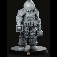 Humanoid in space suit - Space Explorer #2 for Aliens vs Humans by Papsikels Miniatures from We Print Miniatures, 2021 - Miniature figure review