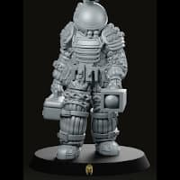 Humanoid in space suit - Space Explorer #1 for Aliens vs Humans by Papsikels Miniatures from We Print Miniatures, 2021 - Miniature figure review