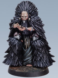 Humanoid warrior in 1/50 scale - Corvux, Shaman Lord for the Mercenaries for HATE board game from CoolMiniOrNot, 2019 - Miniature figure review