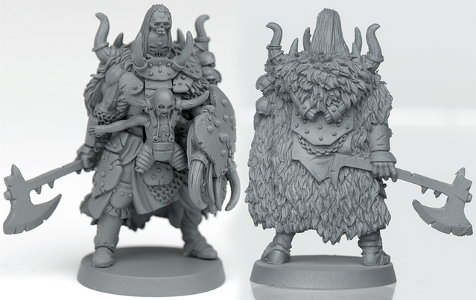Humanoid warrior in 1/50 scale - The Brothers Ashkar for the Mercenaries for HATE board game from CoolMiniOrNot, 2019 - Miniature figure review