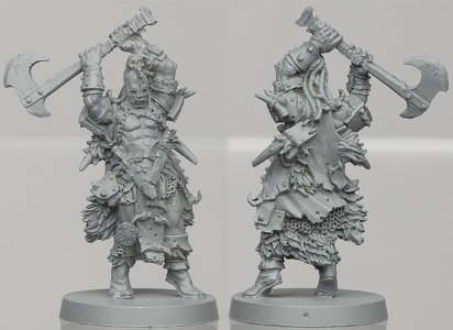 Humanoid warrior in 1/50 scale - Um'Gra Warrior #1 for the Um'Gra Tribe for HATE board game from CoolMiniOrNot, 2019 - Miniature figure review