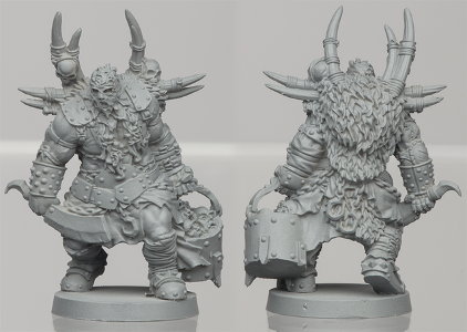 Humanoid warrior in 1/50 scale - Um'Rak Shaman for the Um'Rak Tribe for HATE board game from CoolMiniOrNot, 2019 - Miniature figure review