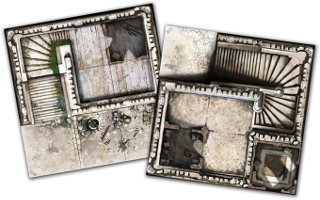 Medieval tower game tile kit in 1/50 scale - Wulfsburg game tiles for Zombicide: Black Plague from CMON, 2016 - Miniature scenery review