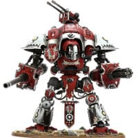 Combat walker in 1/56 scale - Questoris Pattern Knight Errant build #1.1.0 with thermal cannon, reaper chainsword, and hull-mounted heavy stubber for Warhammer 40,000 Ed6 from Games Workshop, 2014 - Miniature figure review