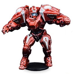 Futuristic humanoid warrior in 1/56 scale - Draconis All-Stars Guard #1 for DreadBall from Mantic Games, 2018