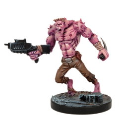 Humanoid with gun and knife in 1/56 scale (Plague Gen 3 Mutant #1 for Warpath) from Mantic Games - Miniature figure review