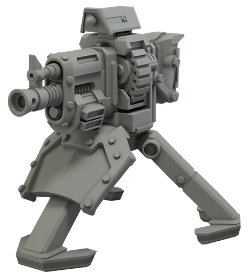 Gun on tripod in 1/56 scale - Sentry Gun for Star Saga from Mantic Games, 2017 - Miniature equipment review