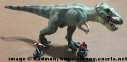 Giant biped carnivore (Green Running T-Rex for The Dinosaurs) from Papo - Miniature creature review