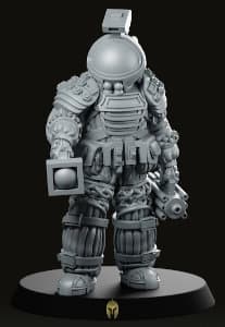 Humanoid in space suit - Space Explorer #2 for Aliens vs Humans by Papsikels Miniatures from We Print Miniatures, 2021 - Miniature figure review