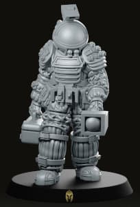 Humanoid in space suit - Space Explorer #1 for Aliens vs Humans by Papsikels Miniatures from We Print Miniatures, 2021 - Miniature figure review